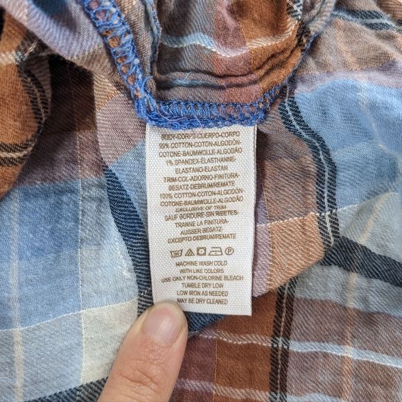 We The Free | Flyaway Plaid Chambray Cotton Shirt Size XS - Picture 9 of 9